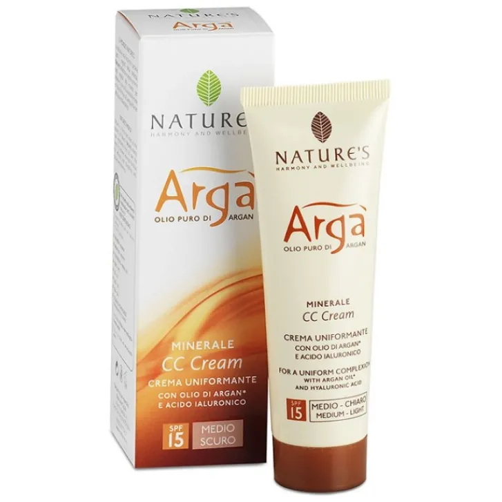 BIOS LINE SpA Nature's Arga' Crema Viso Uniformante Medio Scura SPF 15 50 ml Hot