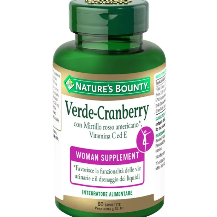 NATURE'S BOUNTY Verde-Cranberry 60 Tavolette - Integratore Alimentare Clearance