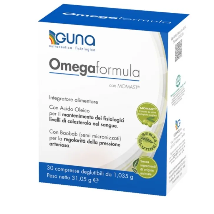 GUNA SpA Omegaformula 30 compresse - Integratore Controllo Colesterolo e Pressione Arteriosa Outlet