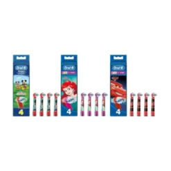 PROCTER Oral-B Ricarica Spazzolino Elettrico Cars, Topolino o Princess Mix 4 Testine Clearance