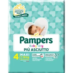 FATER SpA Pampers Baby Dry Maxi Pannolini Taglia 4 da 7 - 18 kg 18 pezzi Clearance