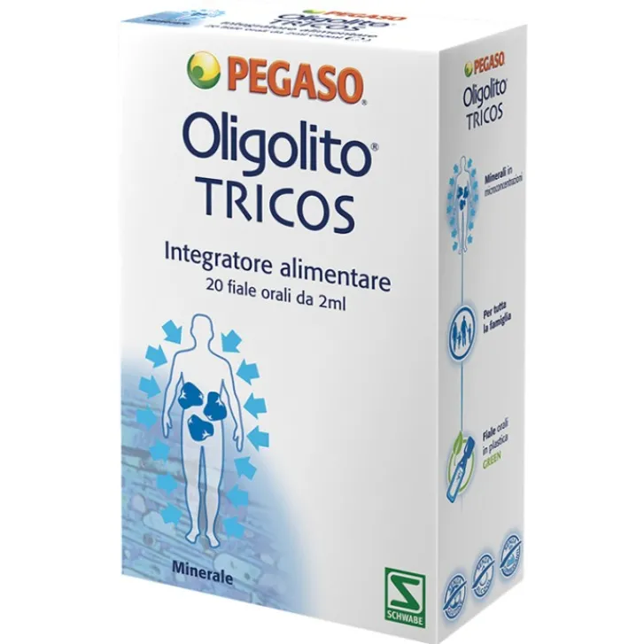 SCHWABE Pegaso Oligolito Tricos 20 Fiale 2 ml - Integratore Capelli e Unghie New