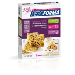 NUTRITION & SANTE' ITALIA SpA Pesoforma Barrette Cereali Gusto Cookies e Vaniglia 6 Pezzi Best