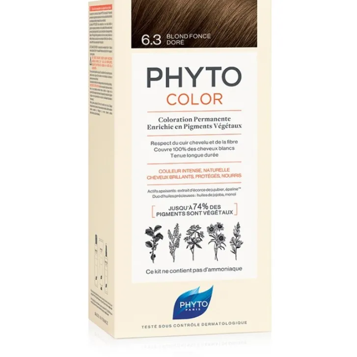 PHYTO LIERAC Phytocolor 6.3 Biondo Scuro Dorato - Tintura Permanente per Capelli New