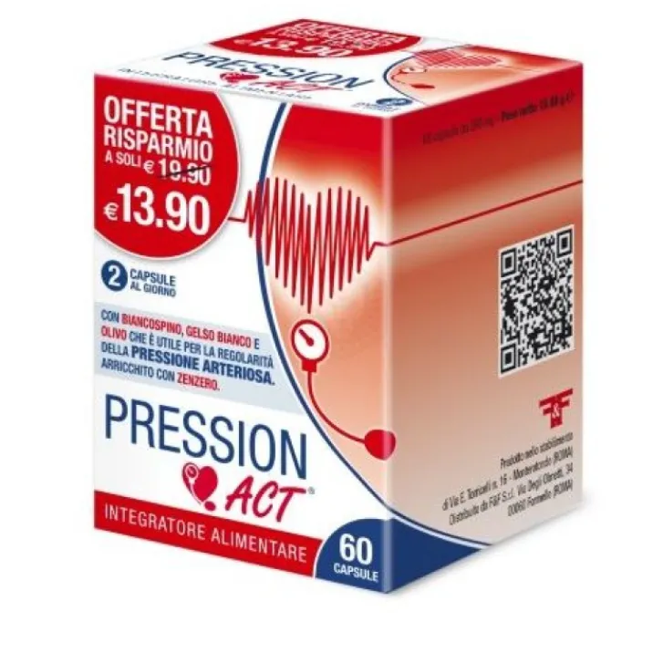F&F Srl Pression Act 60 Capsule - Integratore Alimentare Outlet
