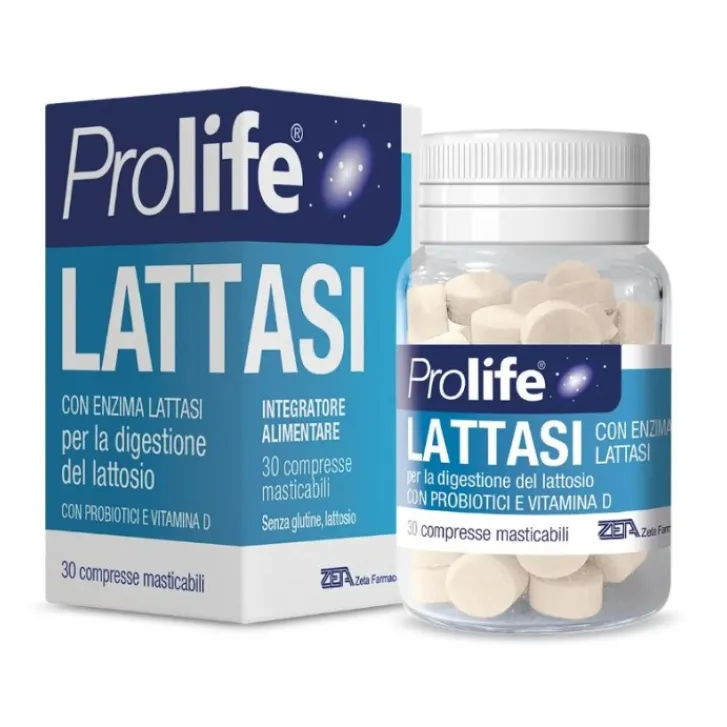 ZETA FARMACEUTICI Prolife Lattasi 30 compresse masticabili - Integratore Intolleranza Lattosio Discount