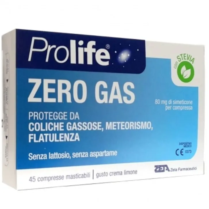 ZETA FARMACEUTICI ProLife Zero Gas 45 Compresse - Integratore Coliche Gassose e Meteorismo Clearance
