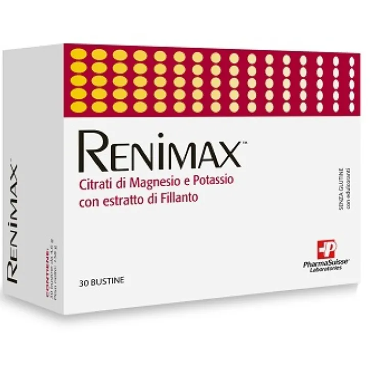 PHARMASUISSE SRL Renimax 30 Bustine - Integratore Magnesio e Potassio Sale