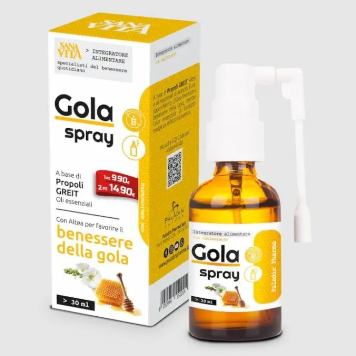 PALADIN PHARMA Sanavita Gola Spray 30 ml - Integratore per la Gola