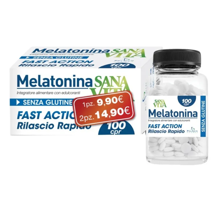 PALADIN PHARMA Sanavita Melatonina 100 compresse - Integratore Sonno