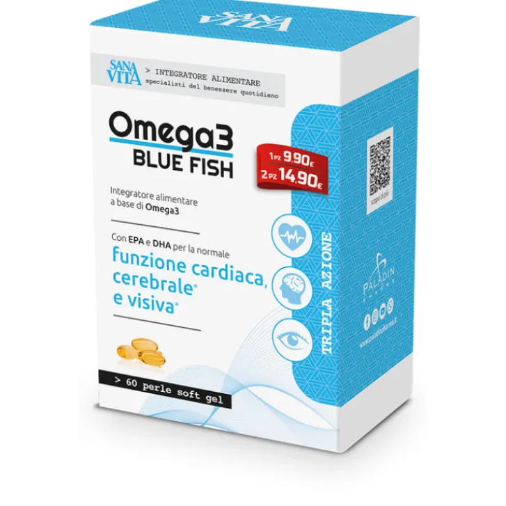 PALADIN PHARMA Sanavita Omega 3 Bluefish 60 Capsule - Integratore Funzione Cardiaca Sale
