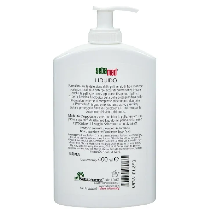 PERRIGO ITALIA Srl Sebamed Liquido Detergente Viso Corpo per Pelli Sensibili 400 ml Best