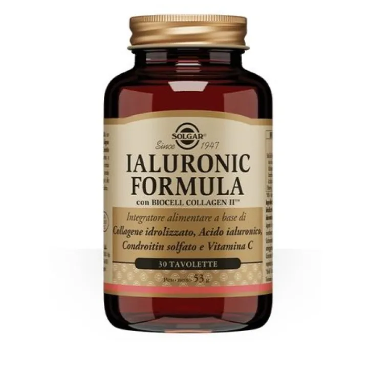 SOLGAR ITALIA Solgar Ialuronic Formula 30 Tavolette - Integratore Benessere della Pelle e Cartilagini Sale