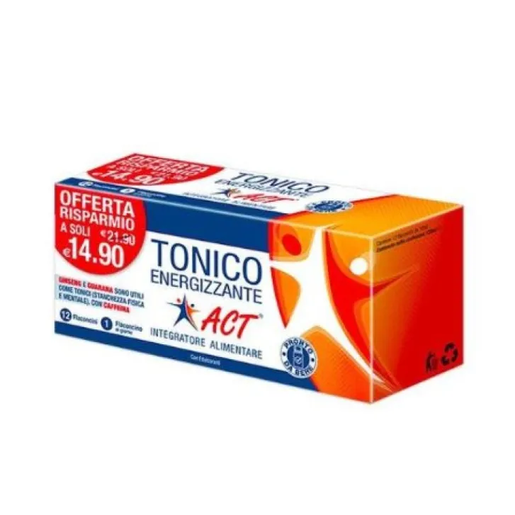 F&F Srl Tonico Energizzante Act 12 flaconcini da 10 ml - Integratore Alimentare Outlet
