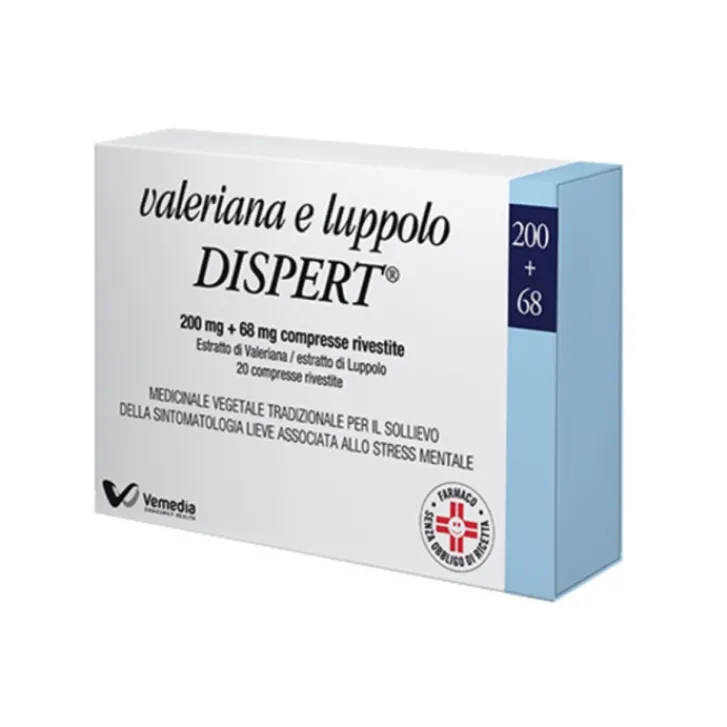 VEMEDIA PHARMA Srl Valeriana Luppolo Dispert 20 Compresse - Integratore Antistress Mentale Hot
